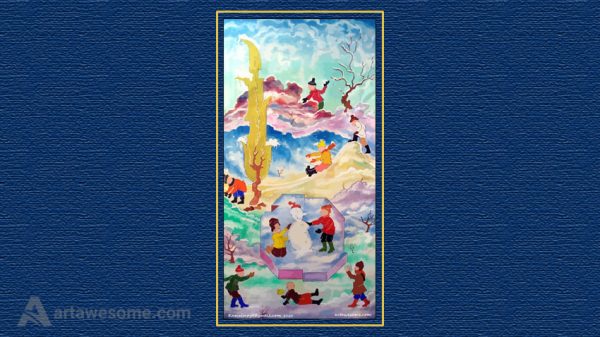 Children in the snow - Image 1